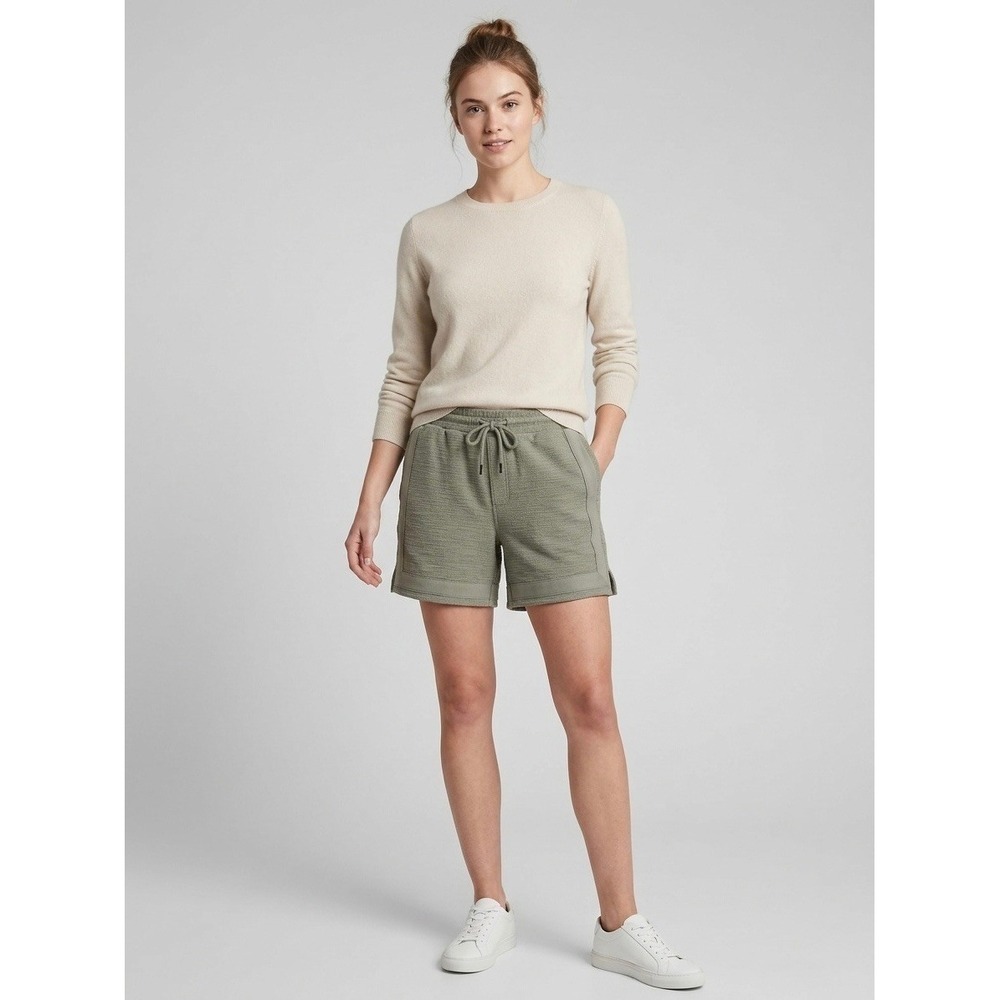 Banana Republic Womens Sage Green Textured Knit Drawstring Shorts Small